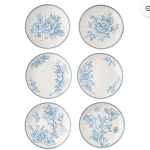 Nee The Pioneer Woman Agatha Blue Floral Appetizer Plates - Set of 6